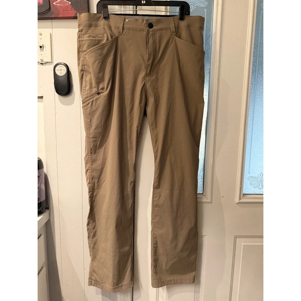 Orvis Mens Performance Stretch Khaki Pants Tan Straight Leg Hiking 1525905